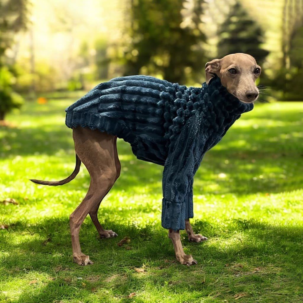 Blusa em fleece canelado azul petróleo - Imagem 2