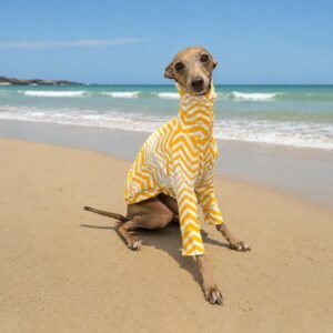 Cacharrel com proteção solar UV 50+ mosaico amarelo