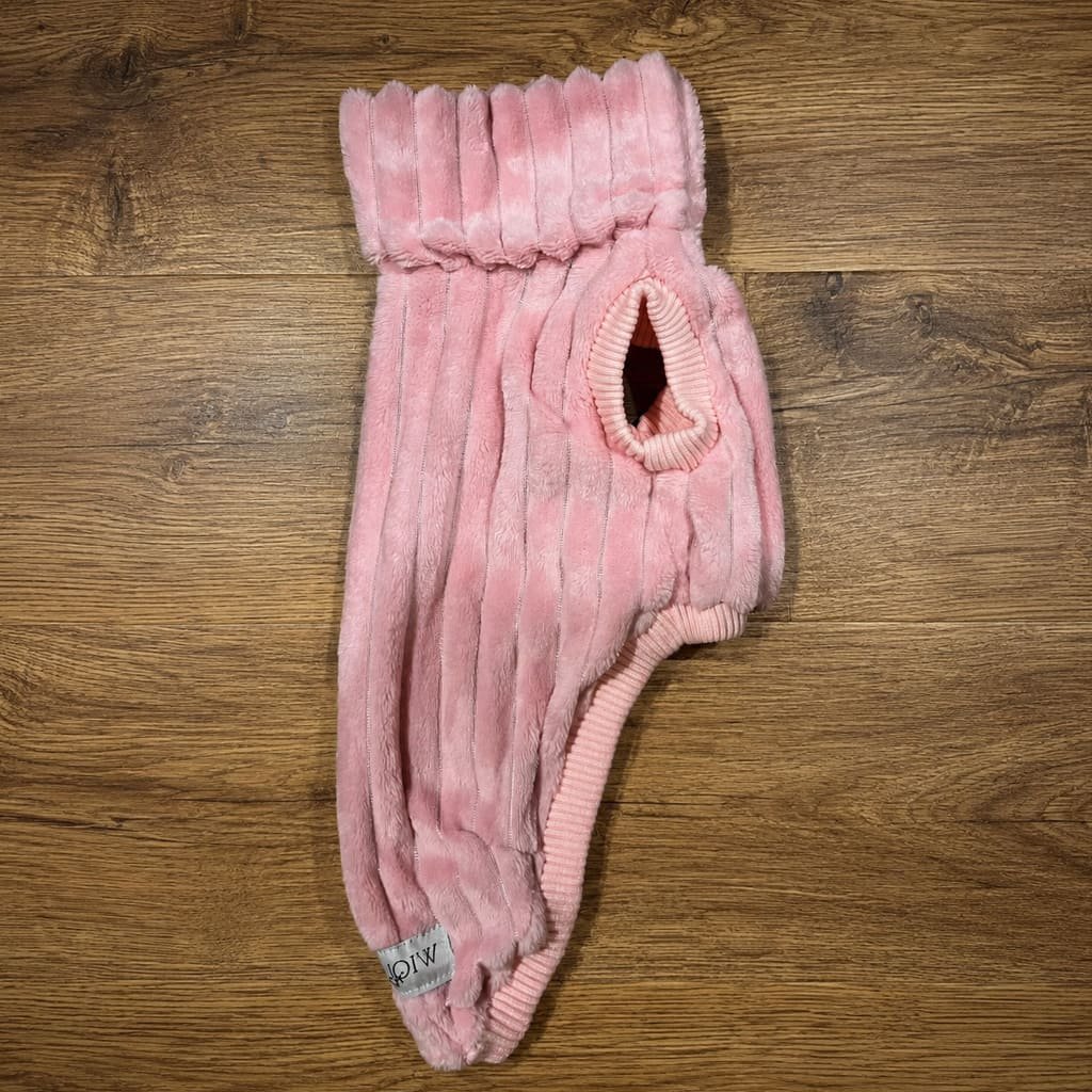 Colete em fleece canelado rosa bebê - Imagem 2