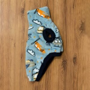 Colete em fleece aviões com acabamento azul marinho