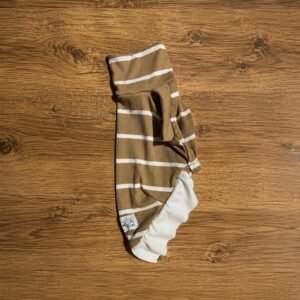 Vestidinho regata listrado toffee e branco