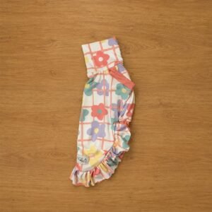 Vestidinho salmão margaridas