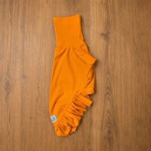 Vestido em malha canelada laranja