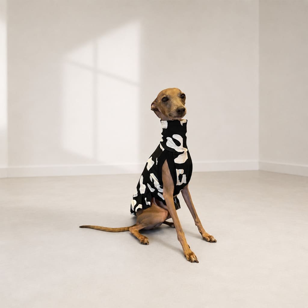 Vestido vaquinha preto e branco